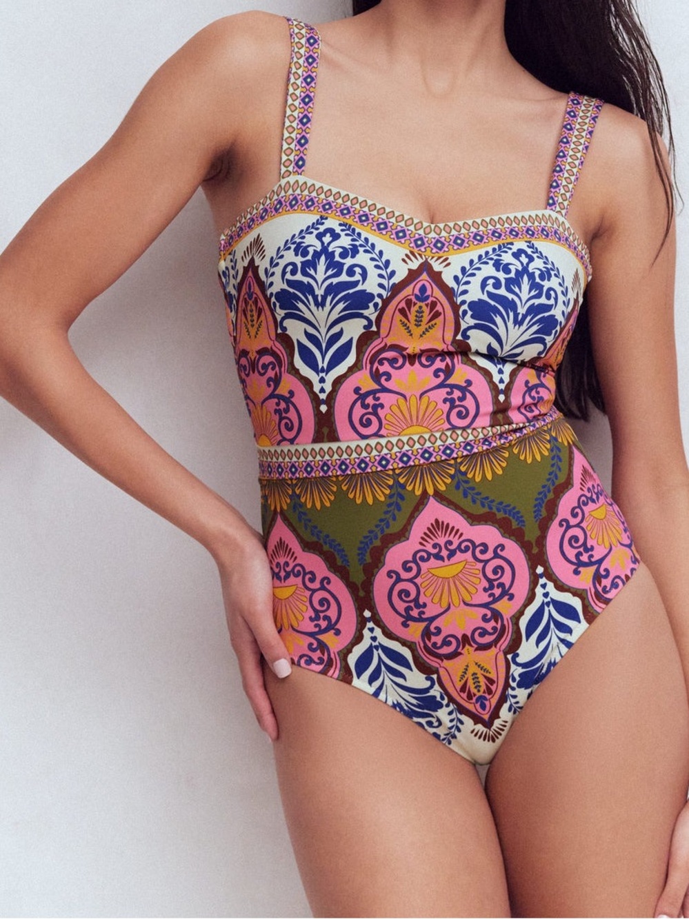 NWT Boden Clean Sweetheart Swimsuit Ornamental Garden 8 Regular